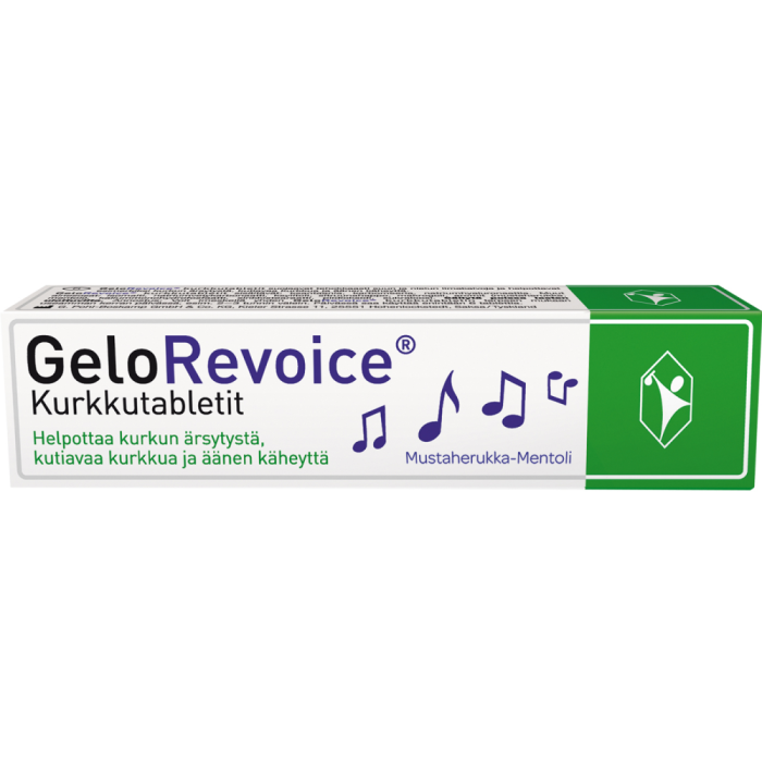 GeloRevoice Kurkkutabletti Mustaherukka-Mentoli tabletti 20 kpl 20 tabl kuva 2