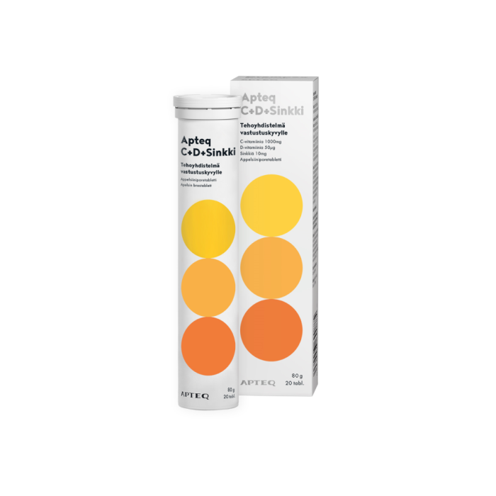 Apteq C+D+Sinkki poretabletti 20 tabl 20 poretabl kuva 2