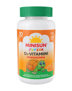 Minisun D-vitamiini Pehmokonna Appelsiini jr.10 mikrog 120 kpl