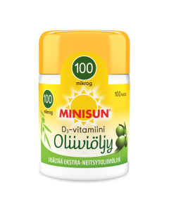 Minisun D-vitamiini Oliiviöljy 100 mikrog 100 KPL