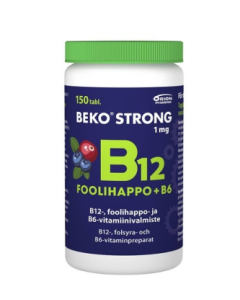 Beko Strong B12+foolihappo+B6 mustikka-karpalo 150 purutabl