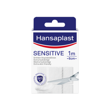 Hansaplast Sensitive length (ME10) 1mX6cm 1 kpl