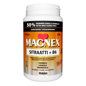 Magnex sitraatti 375 mg + B6 kampanjapakkaus (100 + 50) 150 tabl