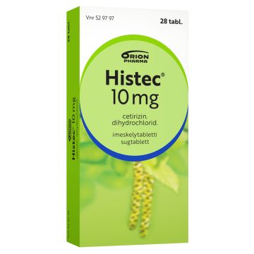 HISTEC imeskelytabletti, puristettu 10 mg 28 fol