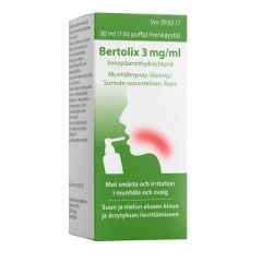 BERTOLIX sumute suuonteloon, liuos 3 mg/ml annospumppu, 150 painallusta 30 ml